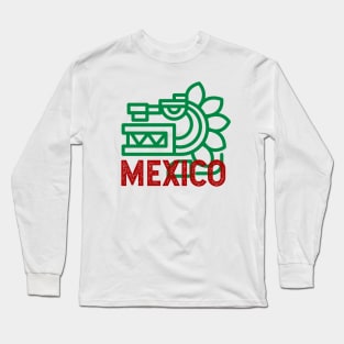 Mexico - aztec pixel design Long Sleeve T-Shirt